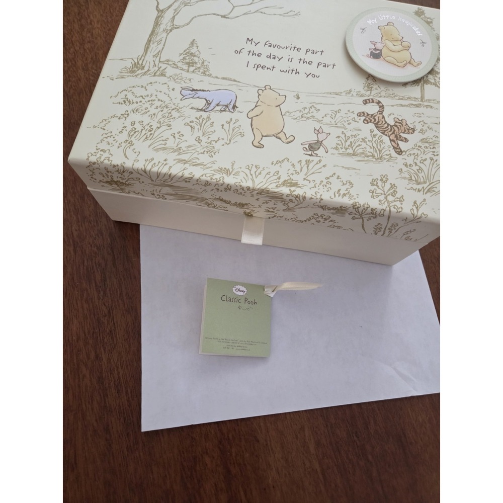Winnie The Pooh Keepsakes Box Baby Nursery Gift Pale Yellow Newborn - Picture 11 of 16